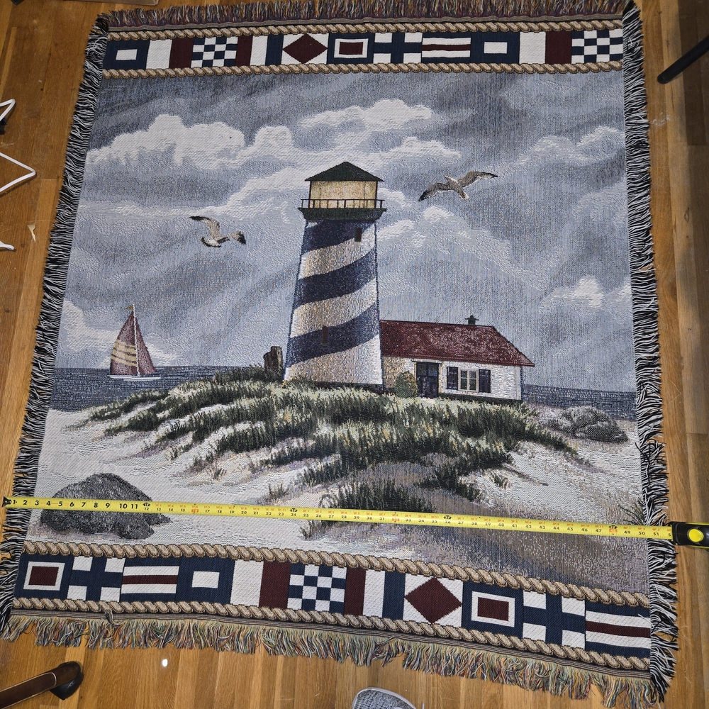 Lighthouse‎ Tapestry Throw Blanket - Picture 3 of 4